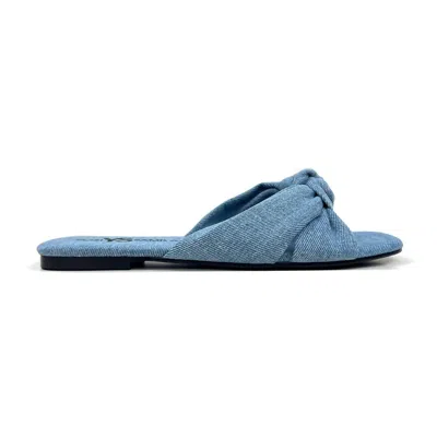 Yosi Samra Women's Naya Knotted Sandal In Denim In Multi