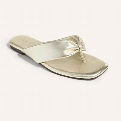 Yosi Samra Women's Reece Metallic Leather Flat Sandals In Gold In White