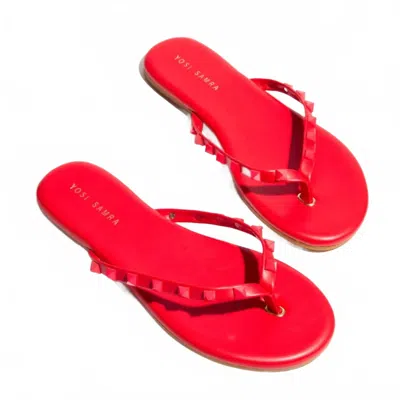Yosi Samra Women's Rivington Stud Flip Flop Sandals In Red