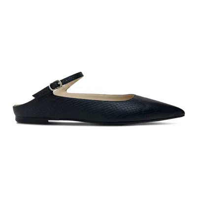 Yosi Samra Women's Vida Mule In Black Snake