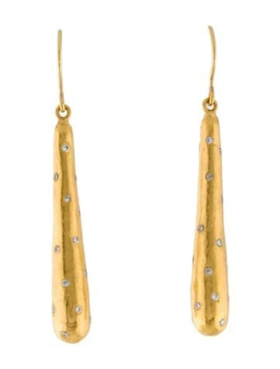 Pre-owned Yossi Harari 24k Diamond Drop Earrings In Multi