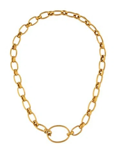 Pre-owned Yossi Harari 24k Oval Chain Link Necklace, 21" In Multi