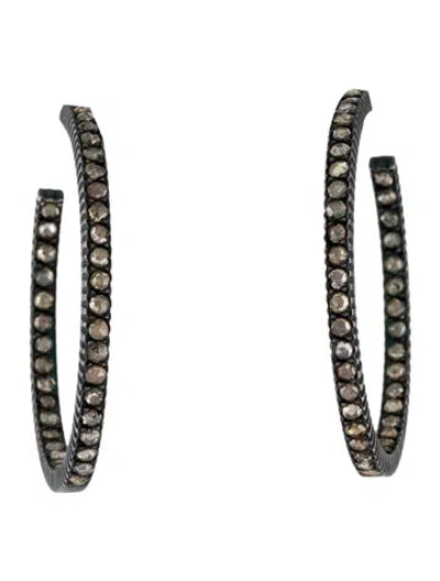 Pre-owned Yossi Harari Diamond Lilah Hoop Earrings In Multi
