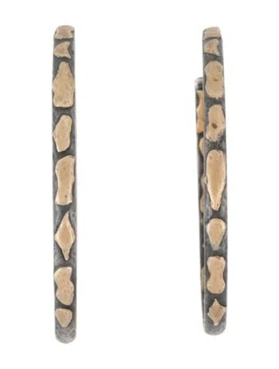 Pre-owned Yossi Harari Two-tone Gilded Hoop Earrings In Multi