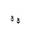 Yoté Jewelry Women's Silver Heartfire Studs Ss In Black