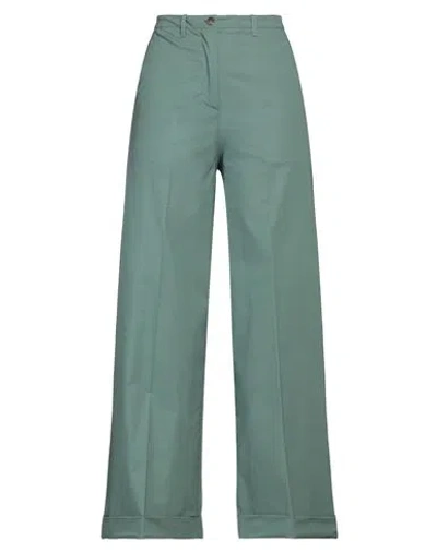 You Blu Woman Pants Green Size 10 Cotton, Elastane