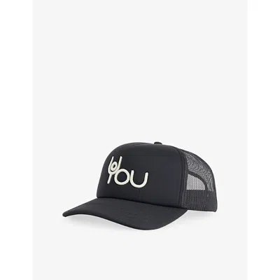 You Mens Black Logo-embroidered Cotton Trucker Cap