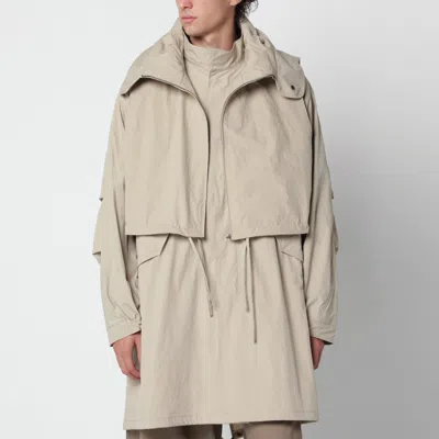 You Must Create Beige Layered Nylon Parka For Men In Neutral