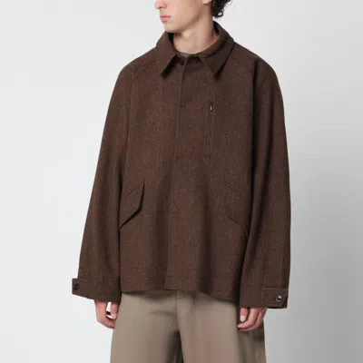 You Must Create Wool Stand Collar Jacket In Brown