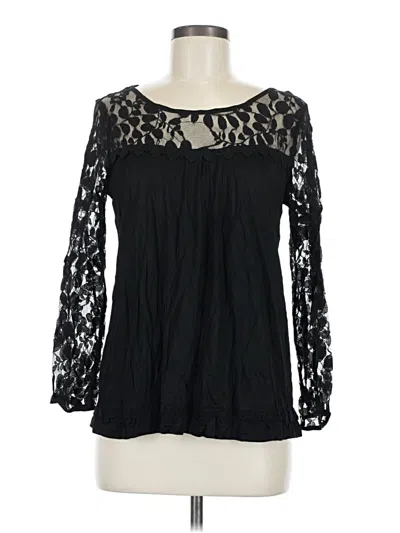 Pre-owned Young Essence Long Sleeve Blouse In Black
