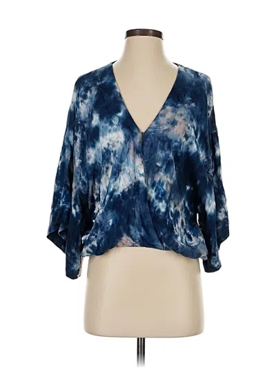 Pre-owned Young Fabulous & Broke 3/4 Sleeve Blouse In Blue