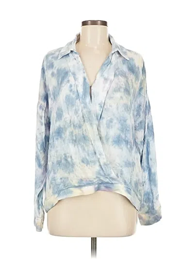 Pre-owned Young Fabulous & Broke 3/4 Sleeve Blouse In Blue