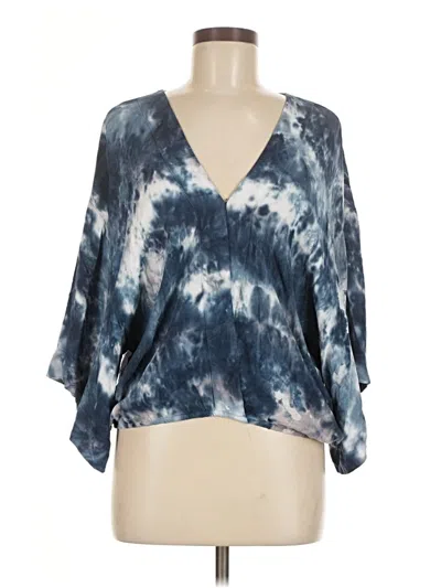 Pre-owned Young Fabulous & Broke 3/4 Sleeve Blouse In Blue