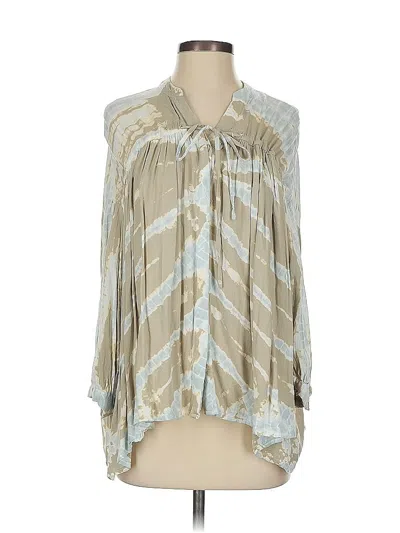 Pre-owned Young Fabulous & Broke 3/4 Sleeve Blouse In Brown