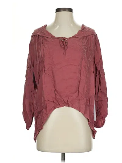 Young Fabulous & Broke 3/4 Sleeve Blouse In Burgundy