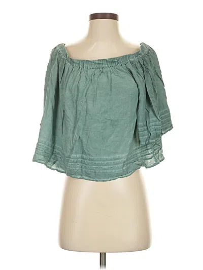 Pre-owned Young Fabulous & Broke 3/4 Sleeve Blouse In Green