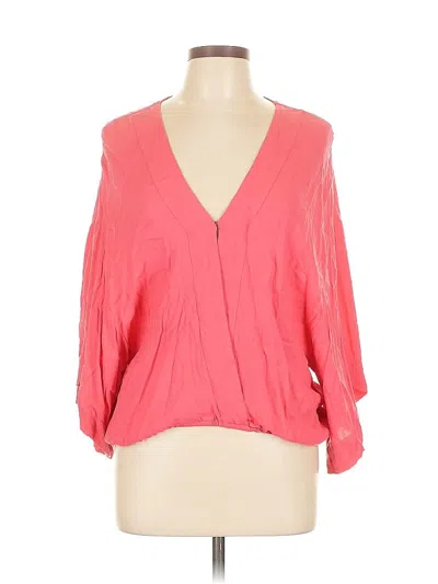 Pre-owned Young Fabulous & Broke 3/4 Sleeve Blouse In Pink
