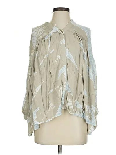 Pre-owned Young Fabulous & Broke 3/4 Sleeve Blouse In Silver