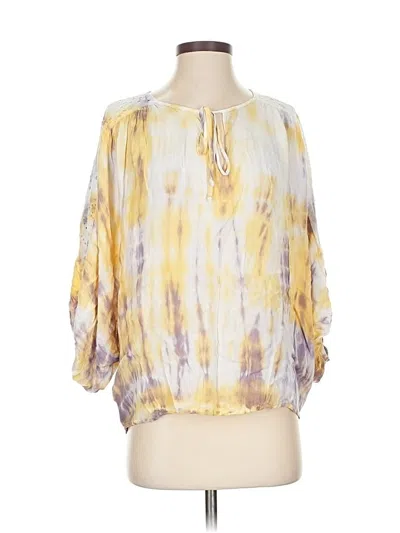 Pre-owned Young Fabulous & Broke 3/4 Sleeve Blouse In Yellow