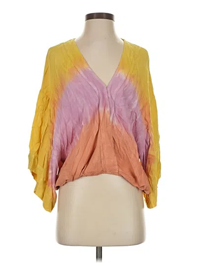 Pre-owned Young Fabulous & Broke 3/4 Sleeve Blouse In Yellow