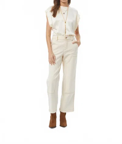 Young Fabulous & Broke Brier Crew Neck Top In Ivory In Gold