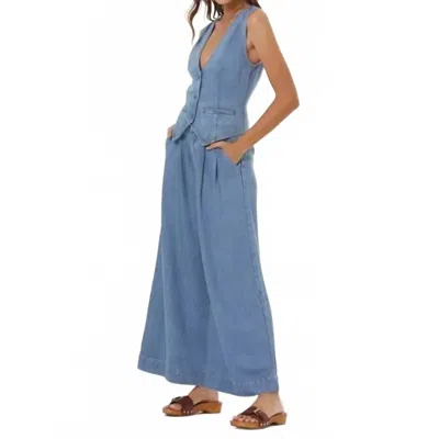 Young Fabulous & Broke Calvin Crop Wide Leg Denim In Indigo In Blue