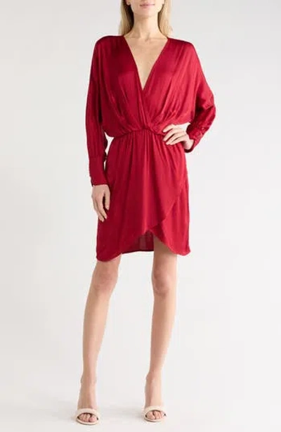 Young Fabulous & Broke Young, Fabulous & Broke Charlie Satin Long Sleeve Dress In Red