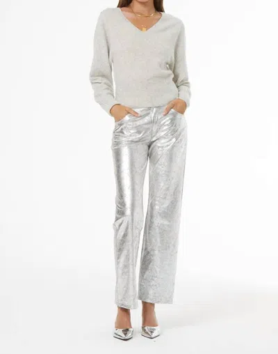 YOUNG FABULOUS & BROKE CLANCY STRAIGHT LEG PANTS IN SILVER