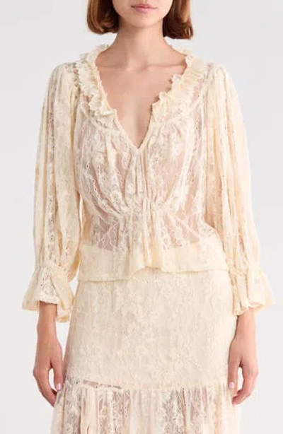 Young Fabulous & Broke Young, Fabulous & Broke Claudine Lace Top In Neutral