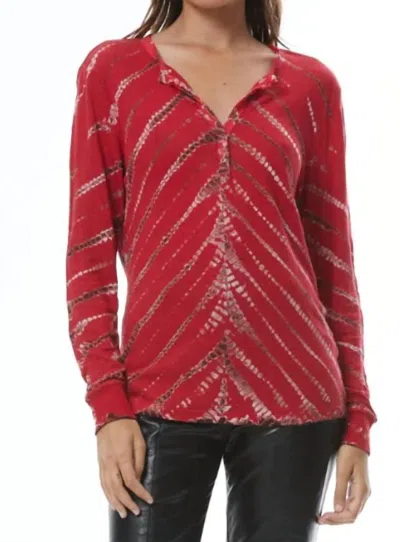 Young Fabulous & Broke Cordon Top In Red Velvet Savannah Wash In Multi