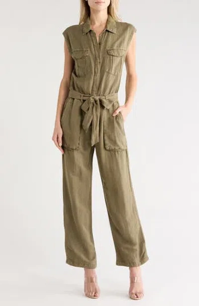 Young Fabulous & Broke Young, Fabulous & Broke Cuba Belted Linen Blend Jumpsuit In Brown