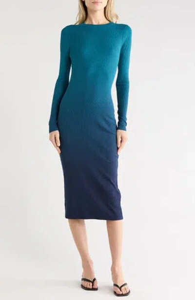 Young Fabulous & Broke Young, Fabulous & Broke Dax Long Sleeve Midi Dress In Blue