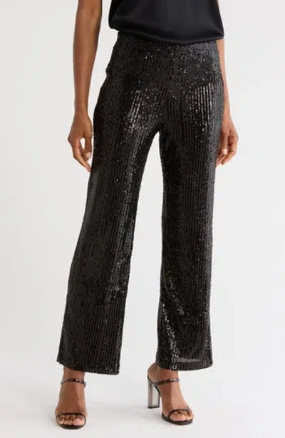 Young Fabulous & Broke Young, Fabulous & Broke Disco Sequin Straight Leg Pants In Black