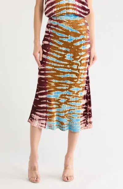 Young Fabulous & Broke Young, Fabulous & Broke Felicity Satin Midi Skirt In Multi