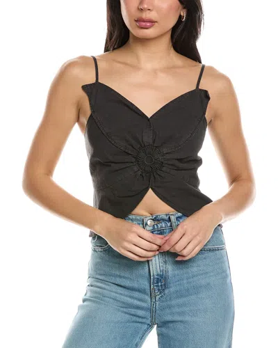 Young Fabulous & Broke Fleur Linen-blend Top In Black