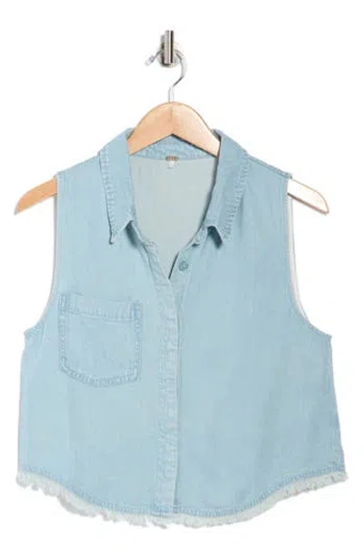Young Fabulous & Broke Young, Fabulous & Broke Jones Sleeveless Button Front Denim Top In Blue