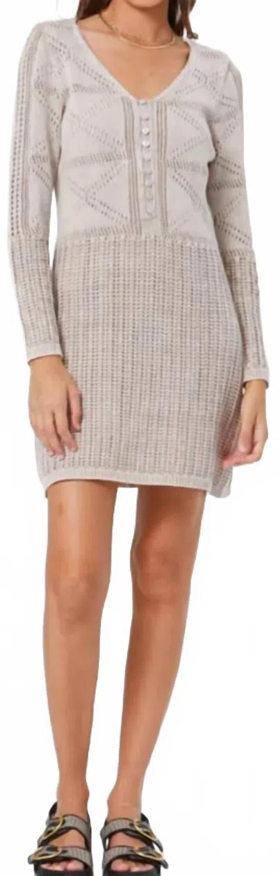 Young Fabulous & Broke Kelsey Crochet Mini Dress In Nomad Mineral Wash In Neutral