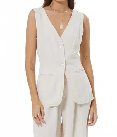 YOUNG FABULOUS & BROKE LOA TAILORED VEST IN SEA SALT PIGMENT