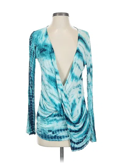 Pre-owned Young Fabulous & Broke Long Sleeve Blouse In Blue