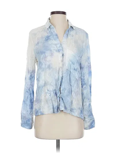 Pre-owned Young Fabulous & Broke Long Sleeve Blouse In Blue