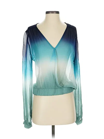 Pre-owned Young Fabulous & Broke Long Sleeve Blouse In Blue