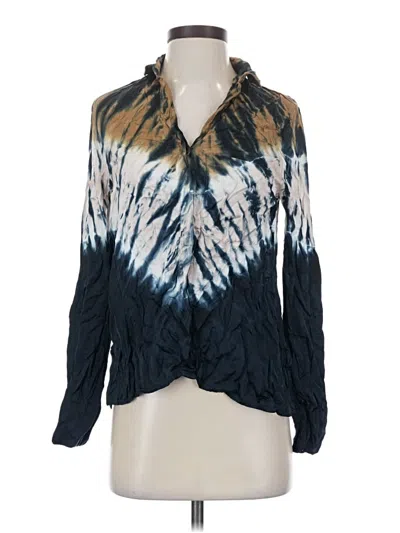 Pre-owned Young Fabulous & Broke Long Sleeve Blouse In Blue