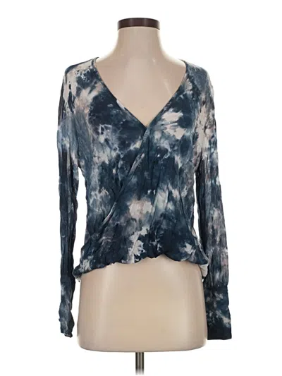 Pre-owned Young Fabulous & Broke Long Sleeve Blouse In Blue