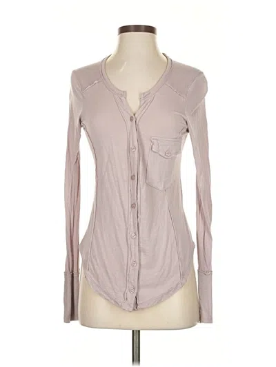 Pre-owned Young Fabulous & Broke Long Sleeve Blouse In Gray