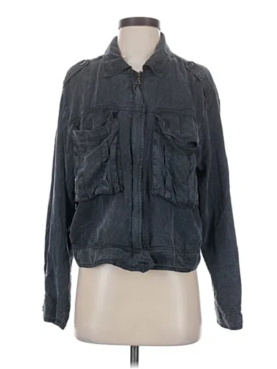 Pre-owned Young Fabulous & Broke Long Sleeve Blouse In Gray