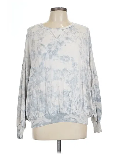 Pre-owned Young Fabulous & Broke Long Sleeve Blouse In Gray