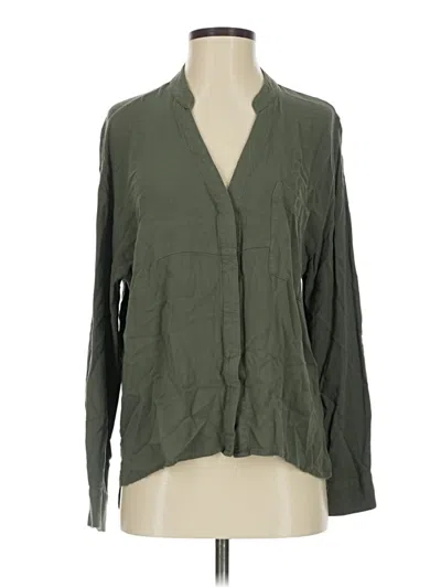 Pre-owned Young Fabulous & Broke Long Sleeve Blouse In Green