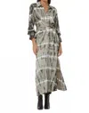 Young Fabulous & Broke Marionne Long Sleeve Shirt Dress In Harbor Grey Cuba Wash In Gray
