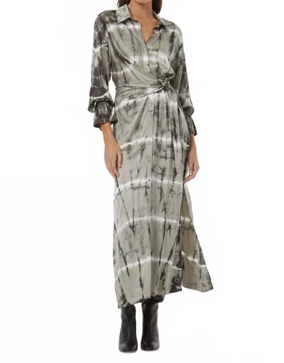 Young Fabulous & Broke Marionne Long Sleeve Shirt Dress In Harbor Grey Cuba Wash In Gray