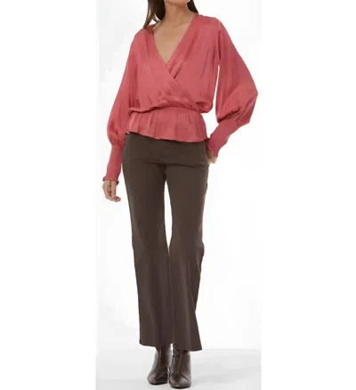 Young Fabulous & Broke Maude Long Sleeve Top In Mars In Red